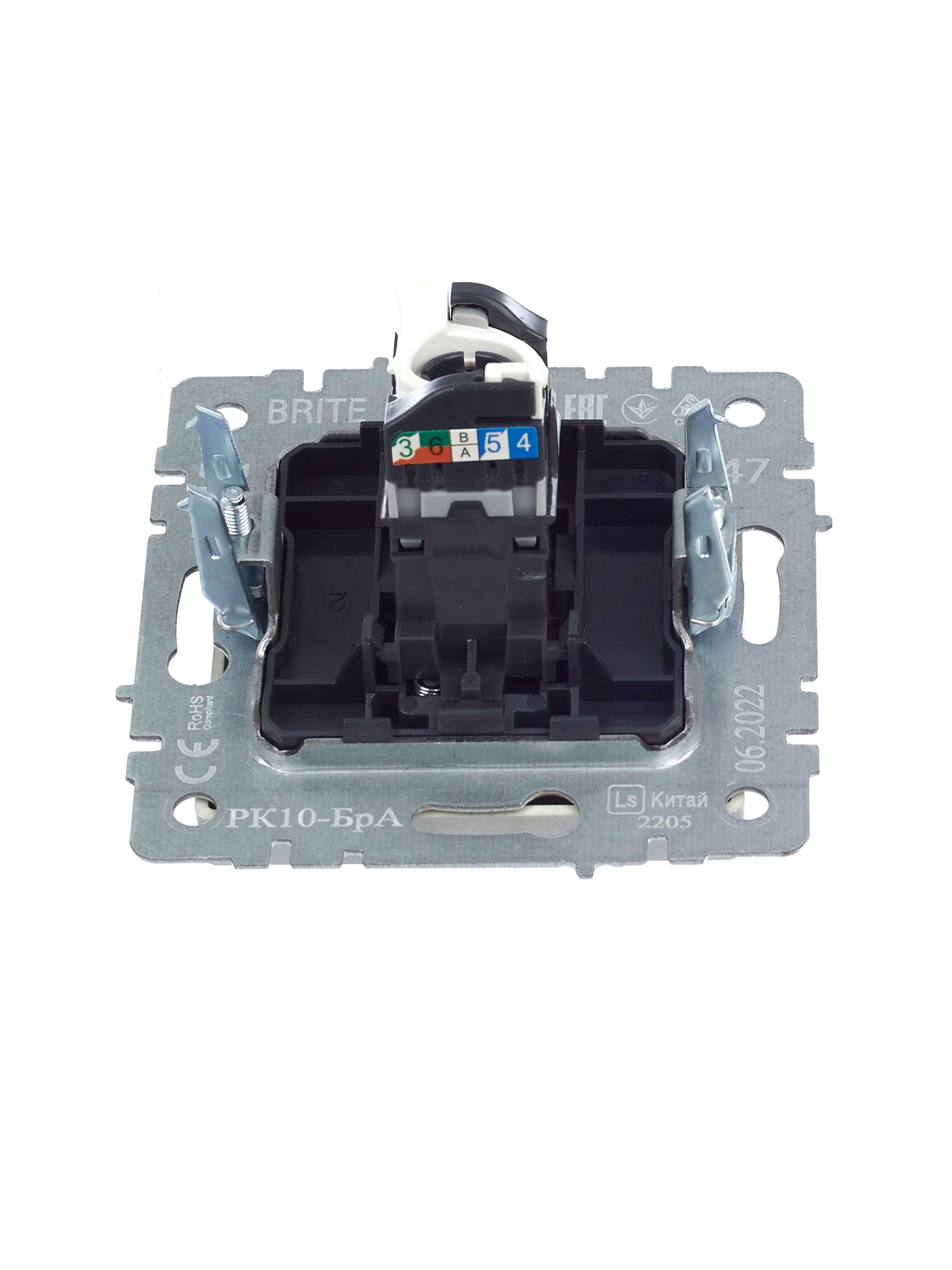 Розетка компьютерная RJ45 кат.5E РК10-БрА алюминий BRITE ИЭК