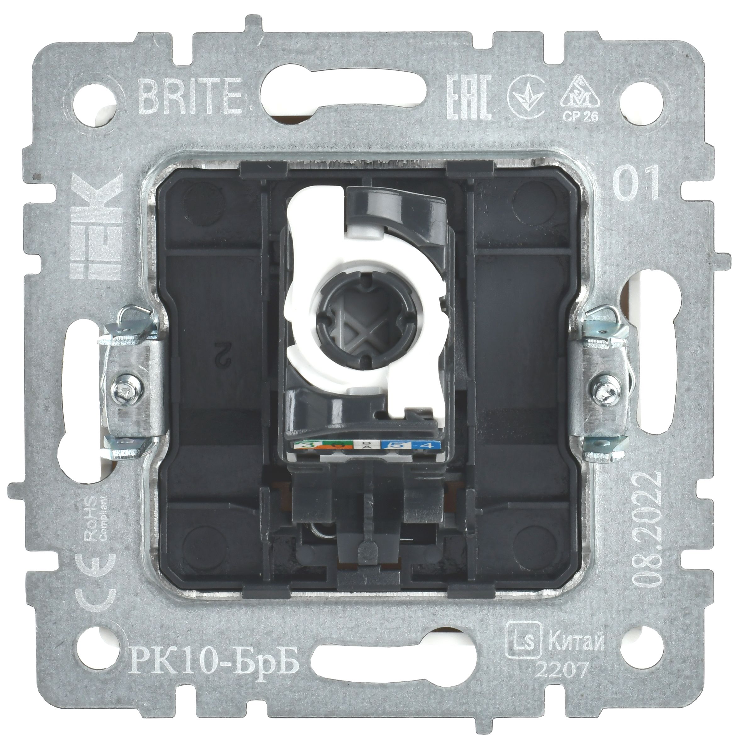 Розетка компьютерная RJ45 кат.5E РК10-БрБ белый BRITE ИЭК