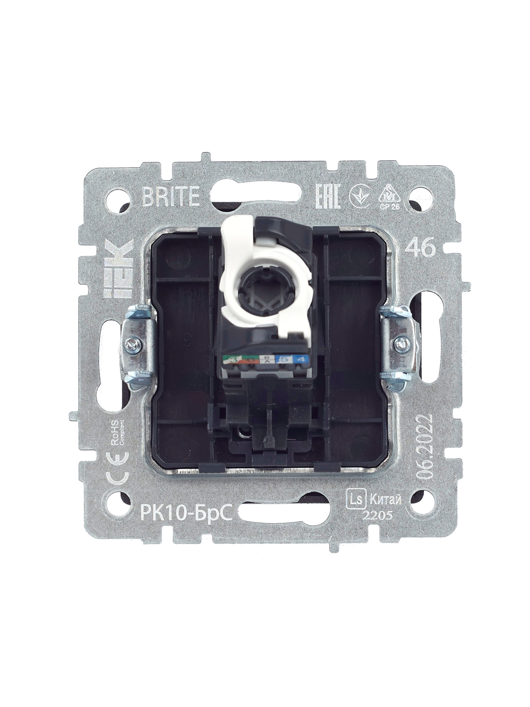 Розетка компьютерная RJ45 кат.5E РК10-БрС сталь BRITE ИЭК