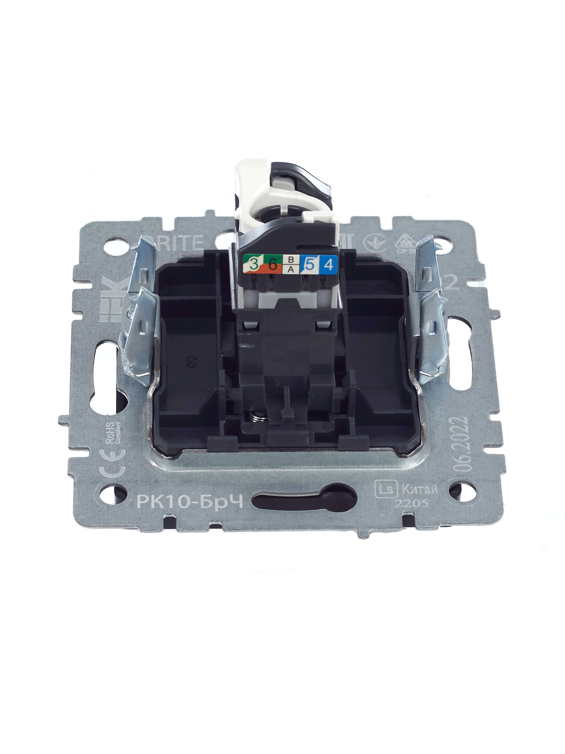 Розетка компьютерная RJ45 кат.5E РК10-БрЧ черный BRITE ИЭК