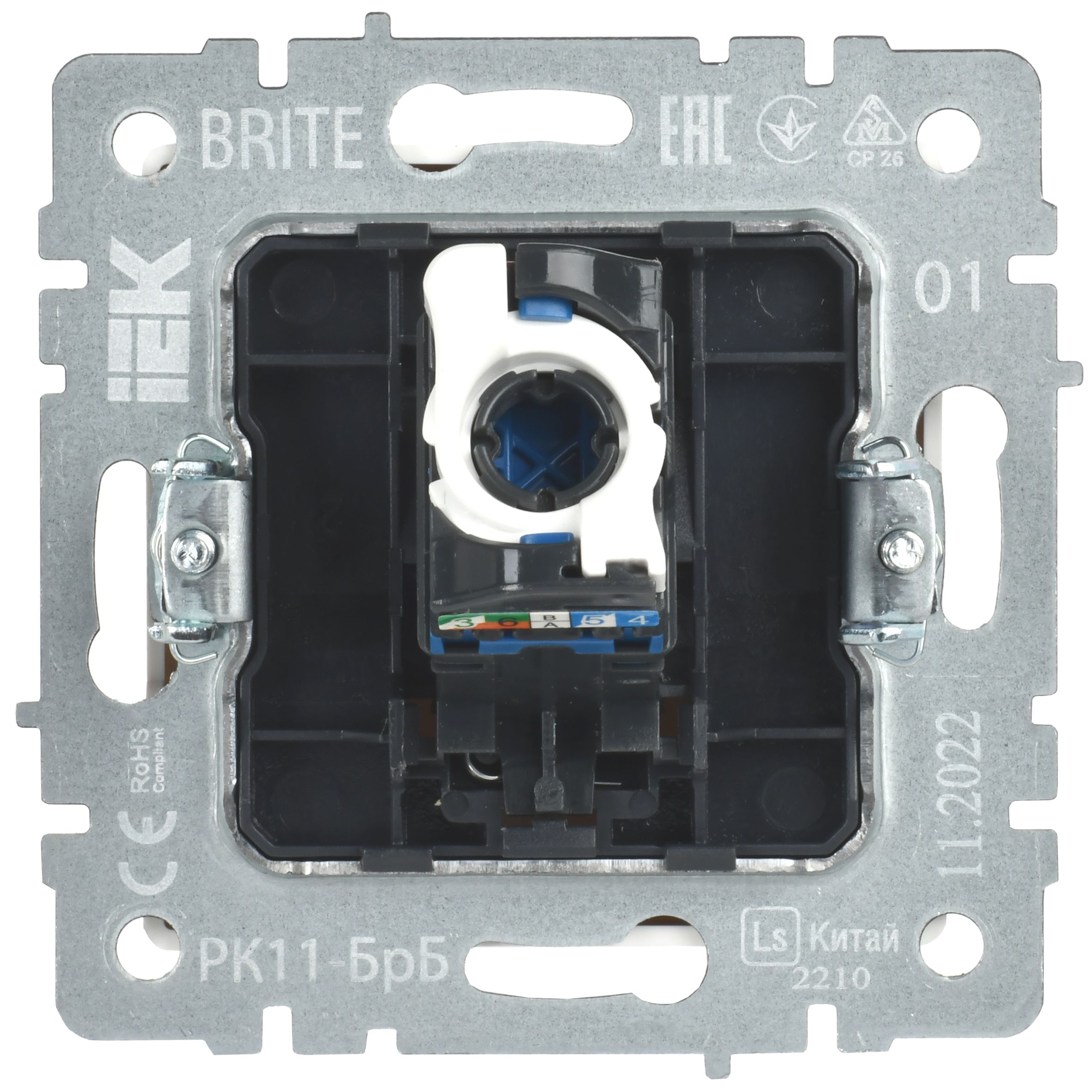 Розетка компьютерная RJ45 кат.6 РК11-БрБ белый BRITE ИЭК