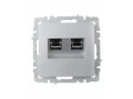 Розетка компьютерная двойная RJ45 кат.5E РК10-2-БрА алюминий BRITE ИЭК