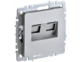 Розетка компьютерная двойная RJ45 кат.5E РК10-2-БрА алюминий BRITE ИЭК