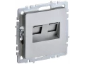 Розетка компьютерная двойная RJ45 кат.5E РК10-2-БрА алюминий BRITE ИЭК