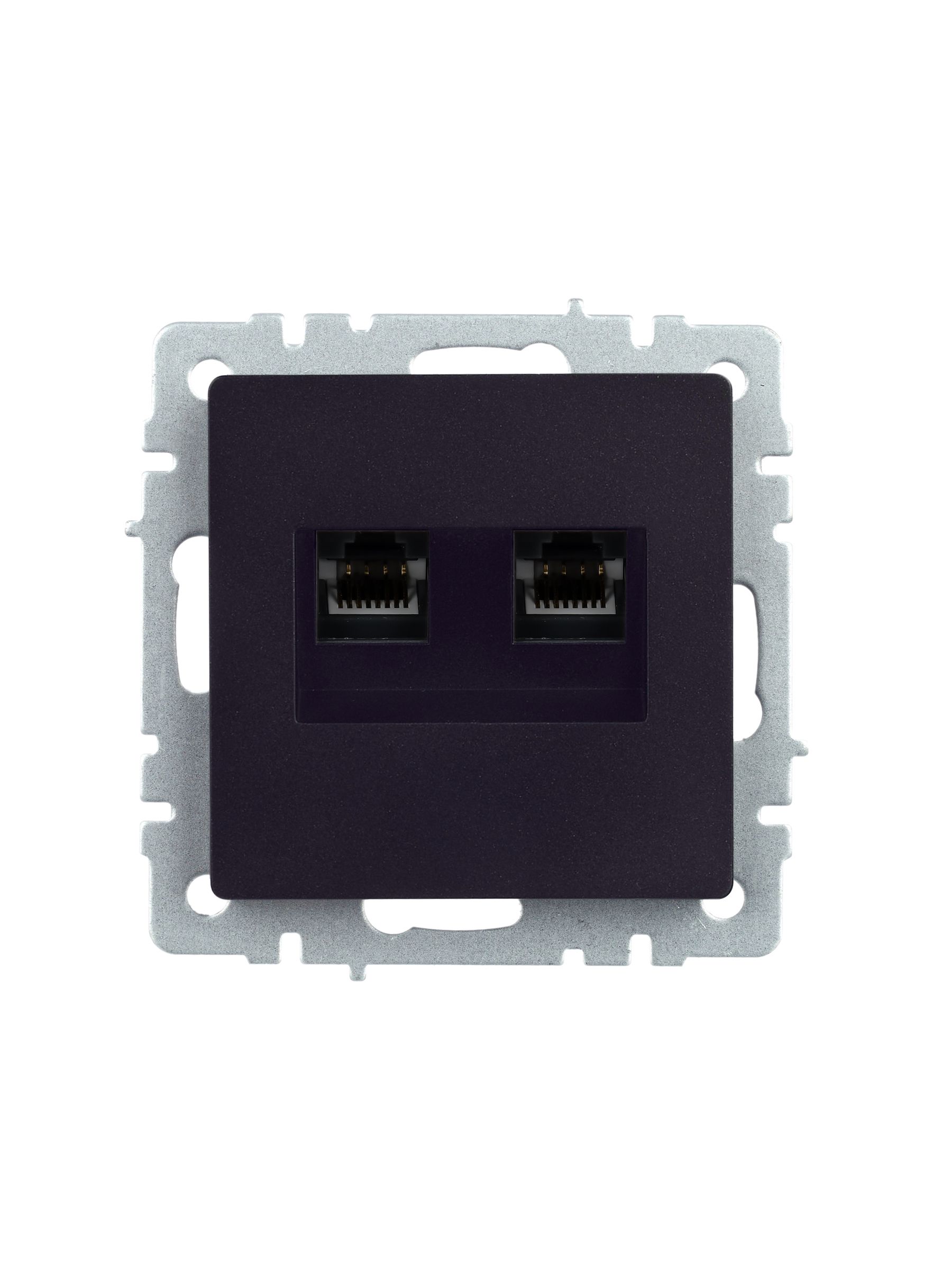 Розетка компьютерная двойная RJ45 кат.5E РК10-2-БрЧ черный BRITE ИЭК