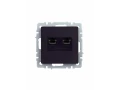 Розетка компьютерная двойная RJ45 кат.5E РК10-2-БрЧ черный BRITE ИЭК
