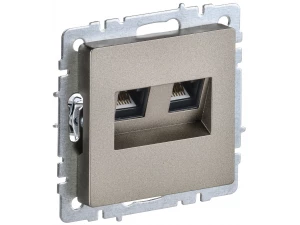 BRITE Розетка компьютерная двойная RJ45 кат.5E РК10-2-БрШ шампань ИЭК