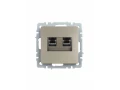 Розетка компьютерная двойная RJ45 кат.5E РК10-2-БрШ шампань BRITE ИЭК