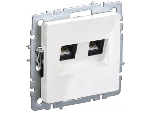 BRITE Розетка компьютерная двойная кат.5E RJ45 РК10-2-БрБ белый ИЭК