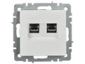 Розетка компьютерная двойная кат.5E RJ45 РК10-2-БрБ белый BRITE ИЭК