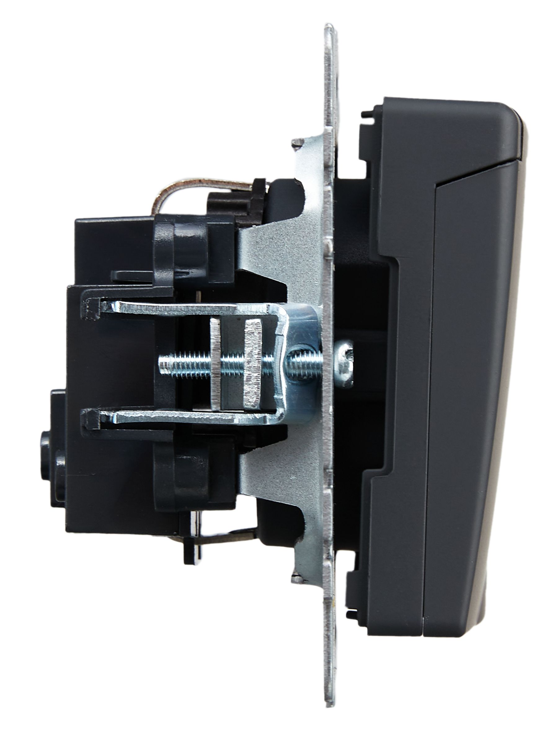 BRITE Розетка 1-местная с заземлением со шторками и крышкой 16А IP20 РСбш10-3-БрГ графит ИЭК
