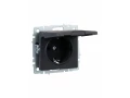BRITE Розетка 1-местная с заземлением со шторками и крышкой 16А IP20 РСбш10-3-БрГ графит ИЭК