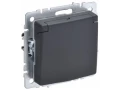 BRITE Розетка 1-местная с заземлением со шторками и крышкой 16А IP20 РСбш10-3-БрГ графит ИЭК