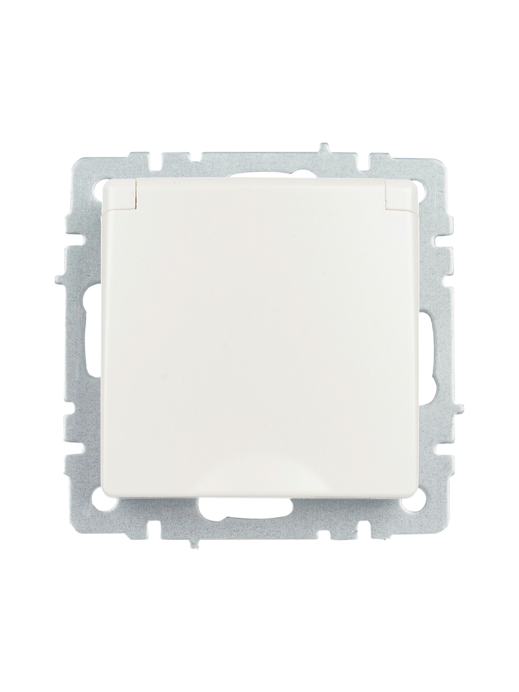 BRITE Розетка 1-местная с заземлением со шторками и крышкой 16А IP20 РСбш10-3-БрЖ жемчуг ИЭК