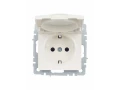 BRITE Розетка 1-местная с заземлением со шторками и крышкой 16А IP20 РСбш10-3-БрЖ жемчуг ИЭК