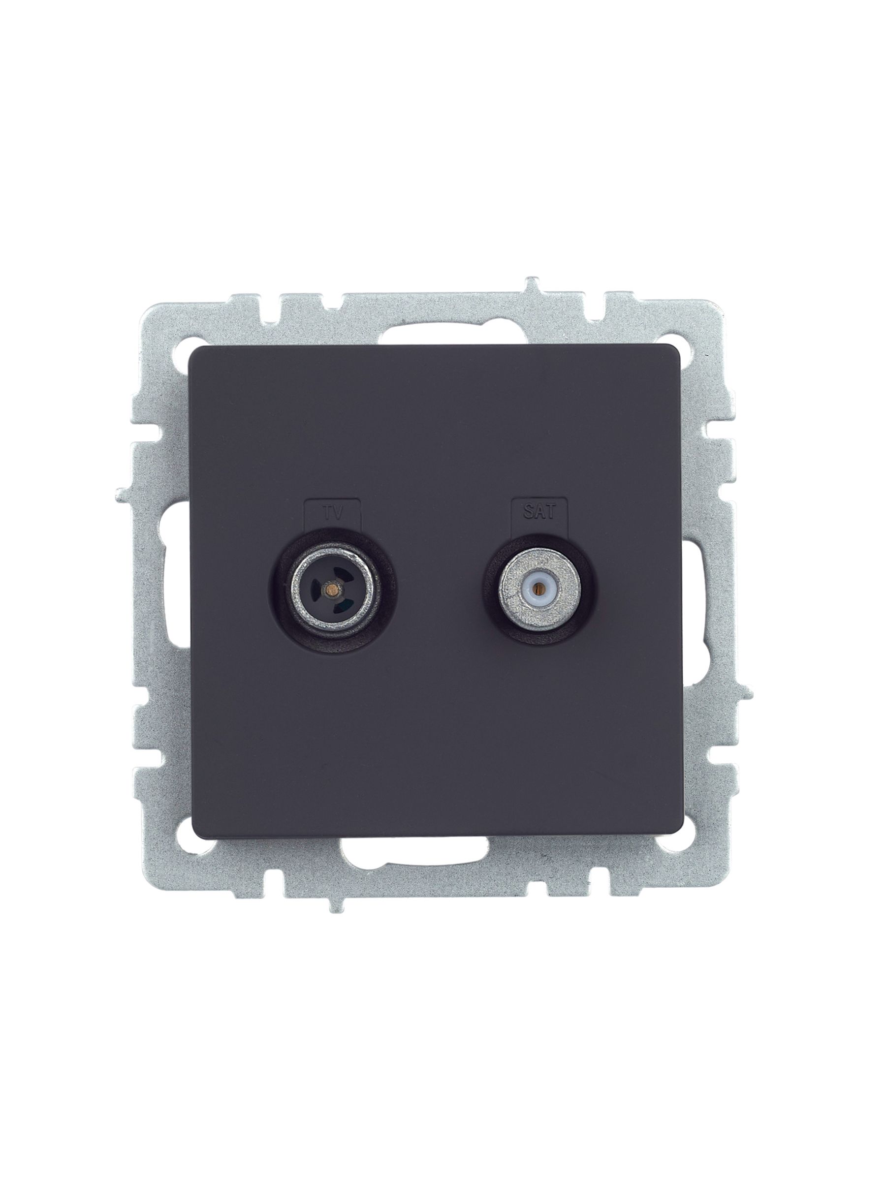 BRITE Розетка двойная TV+SAT РТВ/РСп12-БрГ графит ИЭК