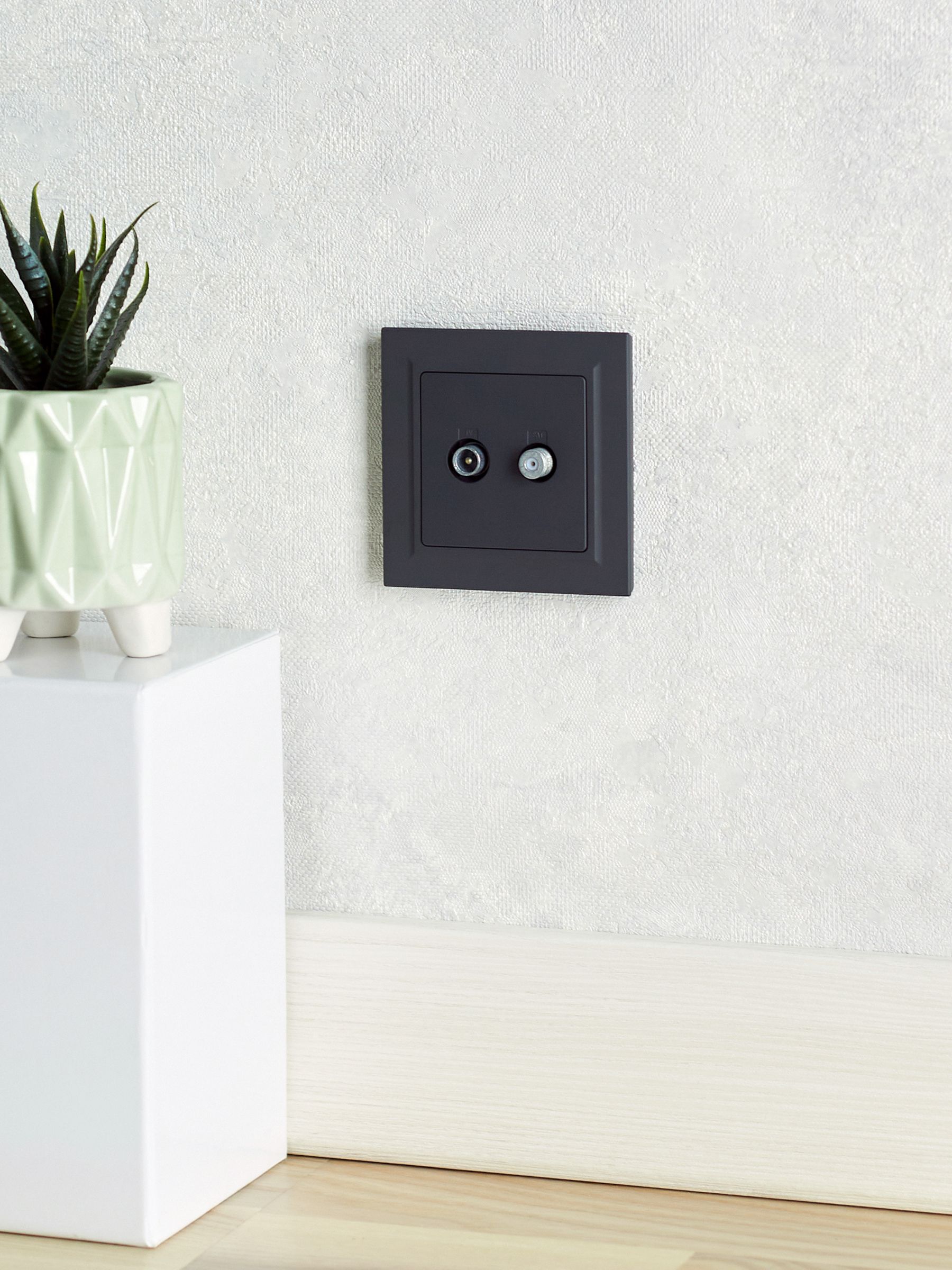 BRITE Розетка двойная TV+SAT РТВ/РСп12-БрГ графит ИЭК