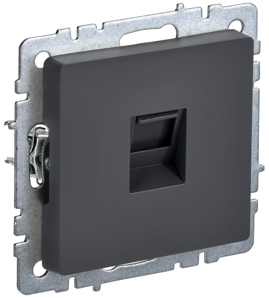 Розетка компьютерная RJ45 кат.5E РК10-БрГ графит BRITE ИЭК