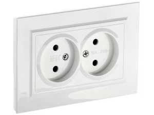 BRITE Розетка 2-я без заземления без защитных шторок 10А в сборе РС12-2-БрБ белая ИЭК