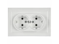 Розетка 2-местная с заземляющим контактом без защитных шторок 16А в сборе РС12-3-БрБ белая BRITE ИЭК