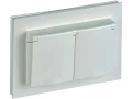 BRITE Розетка 2-я с крышкой 16А в сборе IP44 РСбш12-3-44-БрЖ жемчуг ИЭК