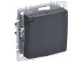 BRITE Розетка 1-местная с заземлением со шторками и крышкой 16А IP44 РСбш10-3-44-БрГ графит ИЭК