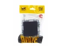 BRITE Розетка 1-местная с заземлением со шторками и крышкой 16А IP44 РСбш10-3-44-БрГ графит ИЭК
