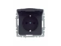 BRITE Розетка 1-местная с заземлением со шторками и крышкой 16А IP44 РСбш10-3-44-БрГ графит ИЭК