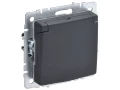 BRITE Розетка 1-местная с заземлением со шторками и крышкой 16А IP44 РСбш10-3-44-БрГ графит ИЭК