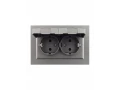 BRITE Розетка 2-я с крышкой 16А в сборе IP44 РСбш12-3-44-БрС сталь ИЭК