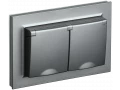 BRITE Розетка 2-я с крышкой 16А в сборе IP44 РСбш12-3-44-БрС сталь ИЭК