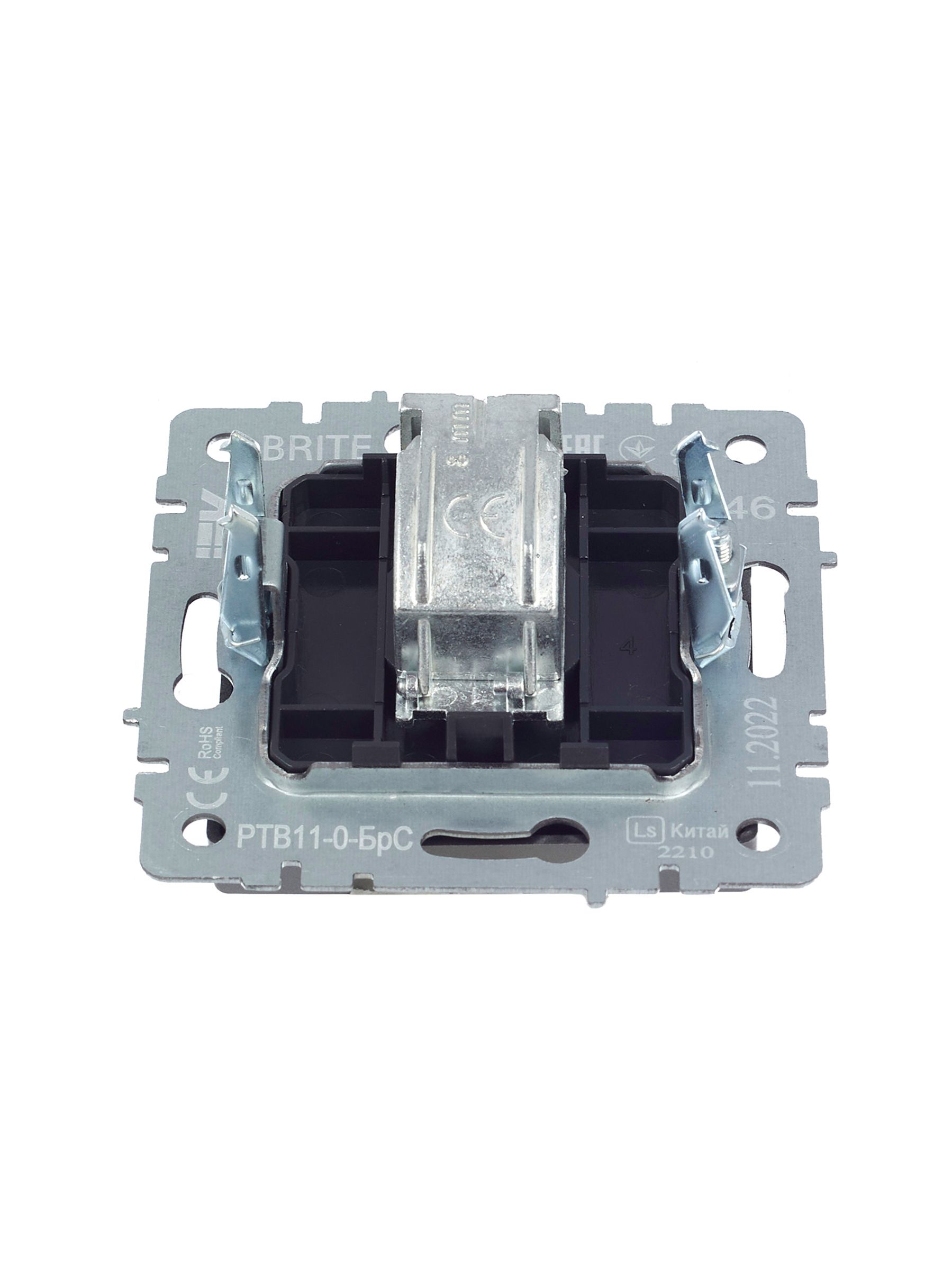 Розетка TV оконечная РТВ11-0-БрС сталь BRITE ИЭК