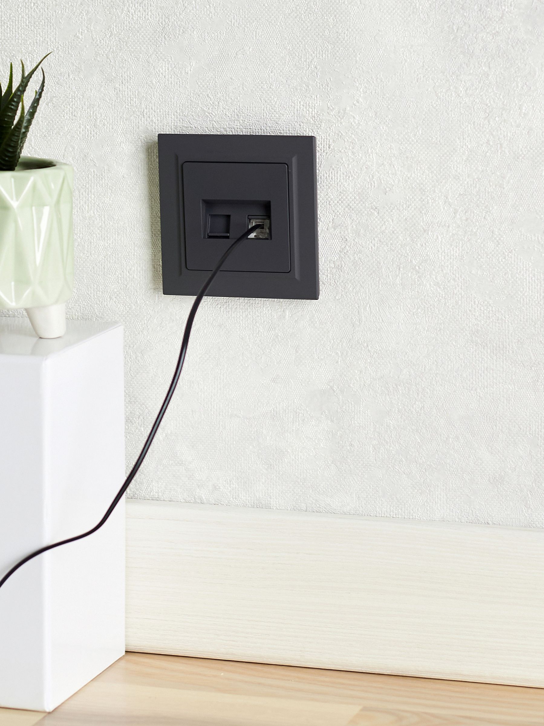 BRITE Розетка двойная RJ11+RJ45 кат.5E РК/Т12-БрГ графит ИЭК
