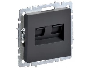 BRITE Розетка двойная RJ11+RJ45 кат.5E РК/Т12-БрГ графит ИЭК