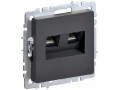 BRITE Розетка двойная RJ11+RJ45 кат.5E РК/Т12-БрГ графит ИЭК