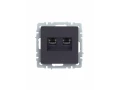 BRITE Розетка двойная RJ11+RJ45 кат.5E РК/Т12-БрГ графит ИЭК