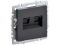 BRITE Розетка двойная RJ11+RJ45 кат.5E РК/Т12-БрГ графит ИЭК