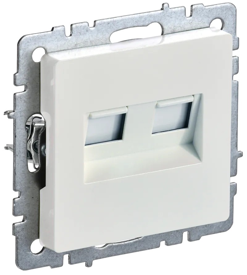 BRITE Розетка двойная RJ11+RJ45 кат.5E РК/Т12-БрЖ жемчуг ИЭК