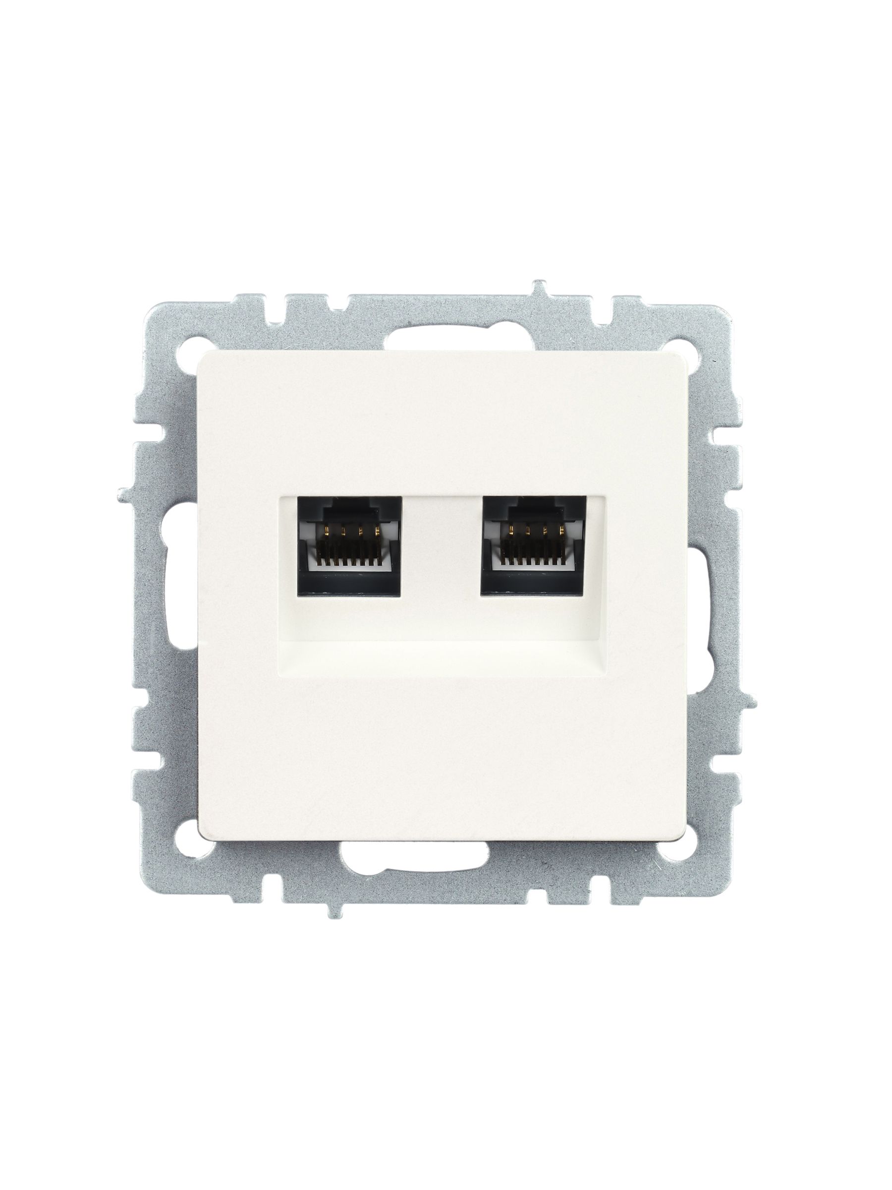 BRITE Розетка двойная RJ11+RJ45 кат.5E РК/Т12-БрЖ жемчуг ИЭК