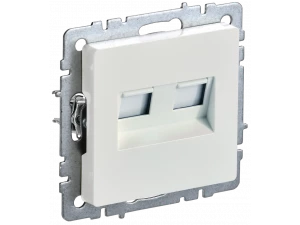 BRITE Розетка двойная RJ11+RJ45 кат.5E РК/Т12-БрЖ жемчуг ИЭК