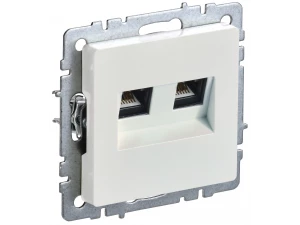 BRITE Розетка двойная RJ11+RJ45 кат.5E РК/Т12-БрЖ жемчуг ИЭК