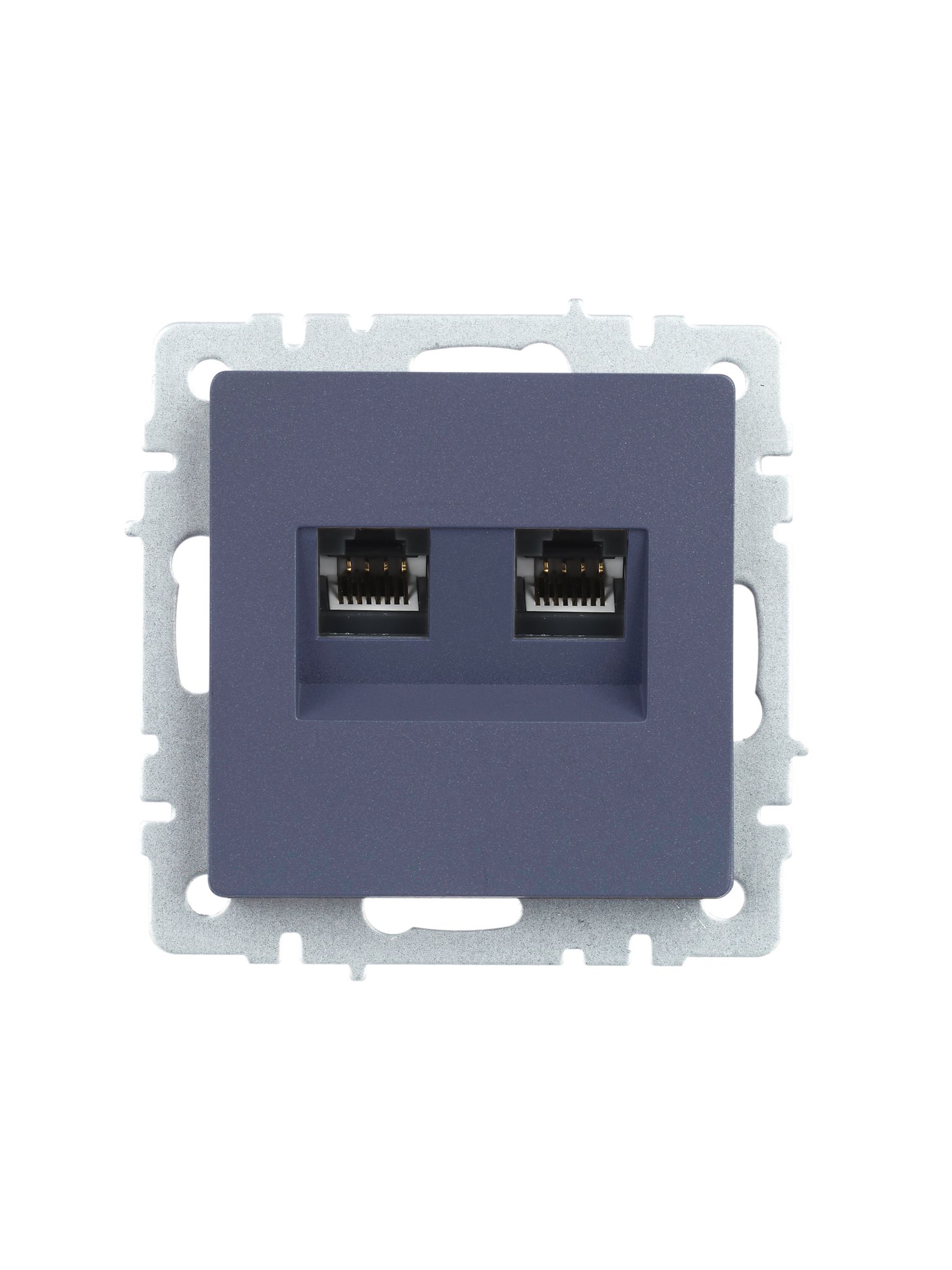 Розетка 2-местная RJ11+RJ45 кат.5E РК/Т12-БрМ маренго BRITE ИЭК