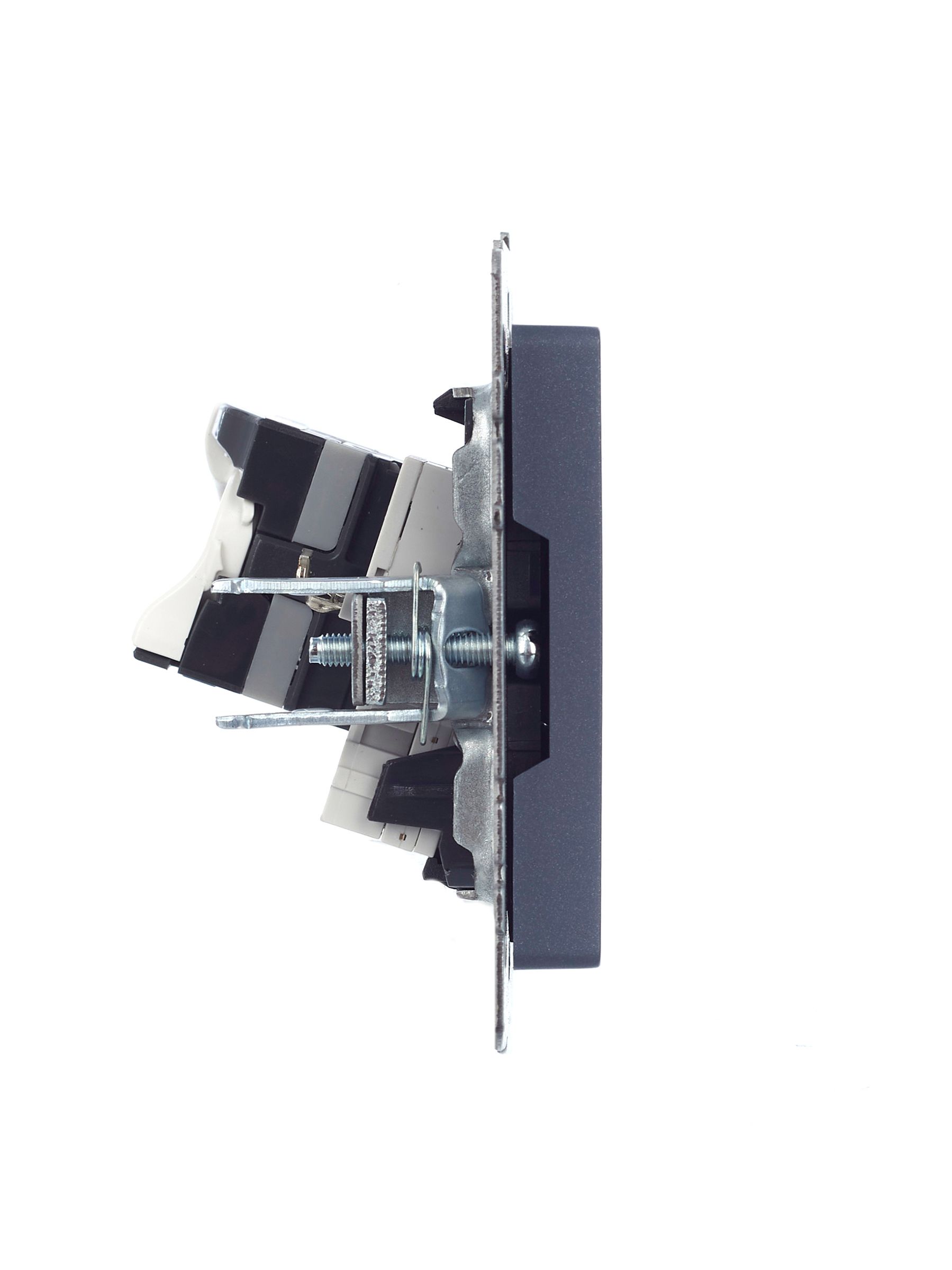 Розетка 2-местная RJ11+RJ45 кат.5E РК/Т12-БрМ маренго BRITE ИЭК