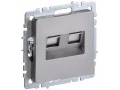 Розетка 2-местная RJ11+RJ45 кат.5E РК/Т12-БрМ маренго BRITE ИЭК