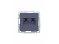 Розетка 2-местная RJ11+RJ45 кат.5E РК/Т12-БрМ маренго BRITE ИЭК