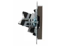BRITE Розетка двойная RJ11+RJ45 кат.5E РК/Т12-БрС сталь ИЭК