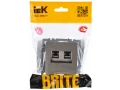 BRITE Розетка двойная RJ11+RJ45 кат.5E РК/Т12-БрС сталь ИЭК