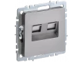 BRITE Розетка двойная RJ11+RJ45 кат.5E РК/Т12-БрС сталь ИЭК