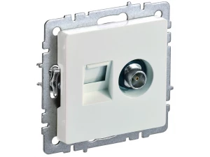 BRITE Розетка двойная TV+RJ45 кат.5E РТВ/РК12-БрЖ жемчуг ИЭК