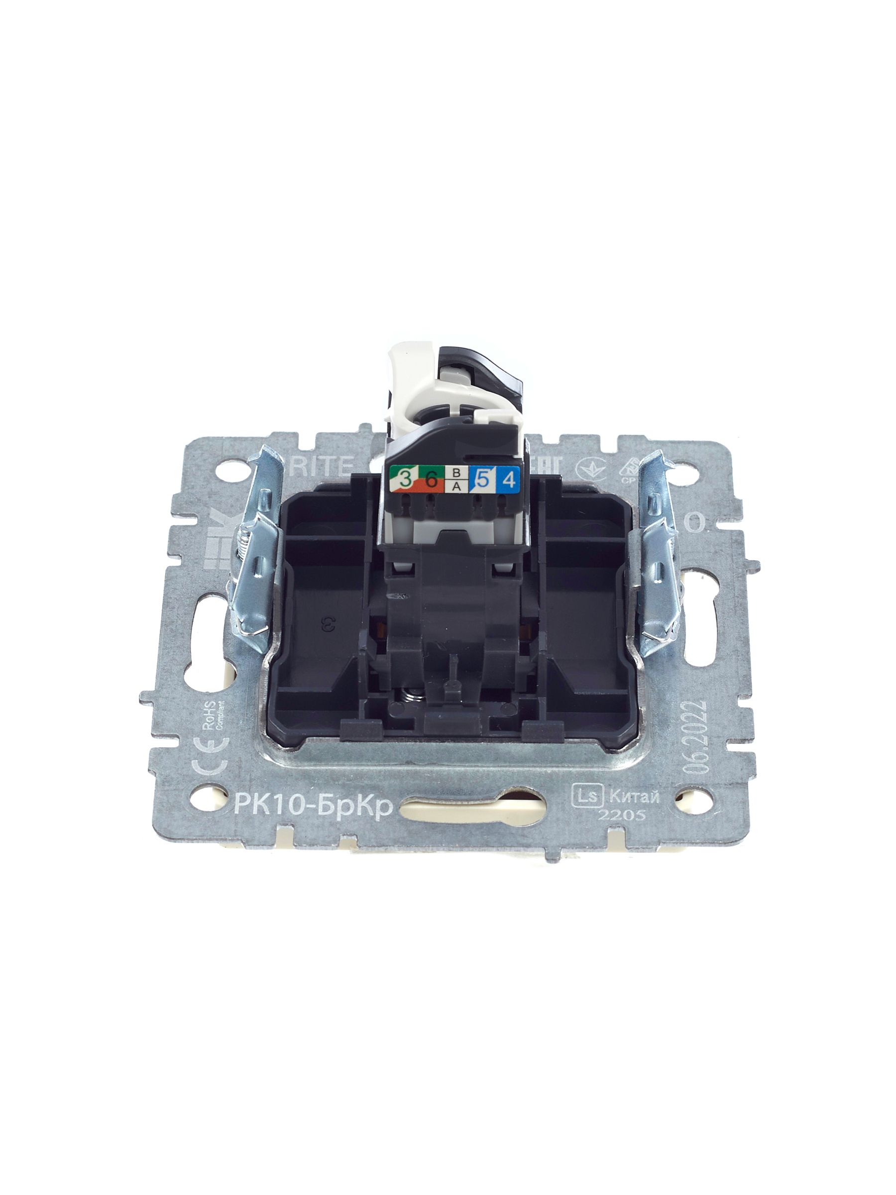 Розетка компьютерная RJ45 кат.5E РК10-БрКр бежевый BRITE ИЭК